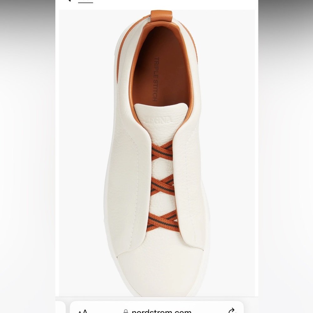 Triple Stitch leather Slip-On Sneaker with dust bag